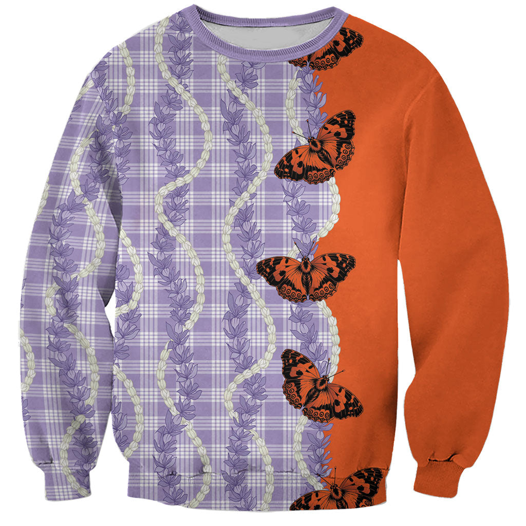 Kamehameha Butterfly Palaka Hawaii Sweatshirt Pulelehua Honohono Pikake Lei