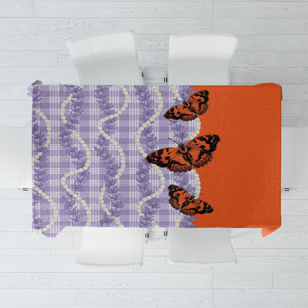 Kamehameha Butterfly Palaka Hawaii Tablecloth Pulelehua Honohono Pikake Lei