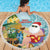 Aloha Hawaii Mele Kalikimaka Beach Blanket Chilling Santa With Pineapple - Polynesian Pattern