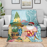 Aloha Hawaii Mele Kalikimaka Blanket Chilling Santa With Pineapple - Polynesian Pattern LT14 - Polynesian Pride