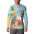 Aloha Hawaii Mele Kalikimaka Button Sweatshirt Chilling Santa With Pineapple - Polynesian Pattern