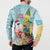 Aloha Hawaii Mele Kalikimaka Button Sweatshirt Chilling Santa With Pineapple - Polynesian Pattern