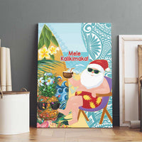 Aloha Hawaii Mele Kalikimaka Canvas Wall Art Chilling Santa With Pineapple - Polynesian Pattern LT14 - Polynesian Pride