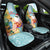 Aloha Hawaii Mele Kalikimaka Car Seat Cover Chilling Santa With Pineapple - Polynesian Pattern