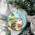 Aloha Hawaii Mele Kalikimaka Ceramic Ornament Chilling Santa With Pineapple - Polynesian Pattern