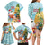 Aloha Hawaii Mele Kalikimaka Family Matching Long Sleeve Bodycon Dress and Hawaiian Shirt Chilling Santa With Pineapple - Polynesian Pattern