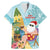 Aloha Hawaii Mele Kalikimaka Family Matching Mermaid Dress and Hawaiian Shirt Chilling Santa With Pineapple - Polynesian Pattern