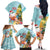 Aloha Hawaii Mele Kalikimaka Family Matching Off The Shoulder Long Sleeve Dress and Hawaiian Shirt Chilling Santa With Pineapple - Polynesian Pattern