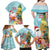 Aloha Hawaii Mele Kalikimaka Family Matching Off Shoulder Maxi Dress and Hawaiian Shirt Chilling Santa With Pineapple - Polynesian Pattern