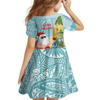 Aloha Hawaii Mele Kalikimaka Family Matching Puletasi and Hawaiian Shirt Chilling Santa With Pineapple - Polynesian Pattern LT14 - Polynesian Pride