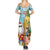 Aloha Hawaii Mele Kalikimaka Family Matching Summer Maxi Dress and Hawaiian Shirt Chilling Santa With Pineapple - Polynesian Pattern