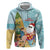 Aloha Hawaii Mele Kalikimaka Hoodie Chilling Santa With Pineapple - Polynesian Pattern