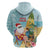 Aloha Hawaii Mele Kalikimaka Hoodie Chilling Santa With Pineapple - Polynesian Pattern