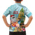 Aloha Hawaii Mele Kalikimaka Kid Hawaiian Shirt Chilling Santa With Pineapple - Polynesian Pattern