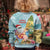 Aloha Hawaii Mele Kalikimaka Kid Ugly Christmas Sweater Chilling Santa With Pineapple - Polynesian Pattern