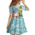 Aloha Hawaii Mele Kalikimaka Kid Short Sleeve Dress Chilling Santa With Pineapple - Polynesian Pattern