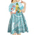 Aloha Hawaii Mele Kalikimaka Kid Short Sleeve Dress Chilling Santa With Pineapple - Polynesian Pattern