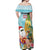 Aloha Hawaii Mele Kalikimaka Off Shoulder Maxi Dress Chilling Santa With Pineapple - Polynesian Pattern