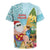 Aloha Hawaii Mele Kalikimaka Rugby Jersey Chilling Santa With Pineapple - Polynesian Pattern