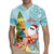 Aloha Hawaii Mele Kalikimaka Rugby Jersey Chilling Santa With Pineapple - Polynesian Pattern