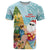 Aloha Hawaii Mele Kalikimaka T Shirt Chilling Santa With Pineapple - Polynesian Pattern