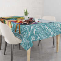 Aloha Hawaii Mele Kalikimaka Tablecloth Chilling Santa With Pineapple - Polynesian Pattern LT14 - Polynesian Pride