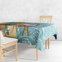 Aloha Hawaii Mele Kalikimaka Tablecloth Chilling Santa With Pineapple - Polynesian Pattern LT14 - Polynesian Pride