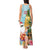 Aloha Hawaii Mele Kalikimaka Tank Maxi Dress Chilling Santa With Pineapple - Polynesian Pattern