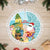 Aloha Hawaii Mele Kalikimaka Tree Skirt Chilling Santa With Pineapple - Polynesian Pattern