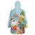 Aloha Hawaii Mele Kalikimaka Wearable Blanket Hoodie Chilling Santa With Pineapple - Polynesian Pattern