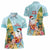 Aloha Hawaii Mele Kalikimaka Women Polo Shirt Chilling Santa With Pineapple - Polynesian Pattern