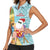 Aloha Hawaii Mele Kalikimaka Women Sleeveless Polo Shirt Chilling Santa With Pineapple - Polynesian Pattern