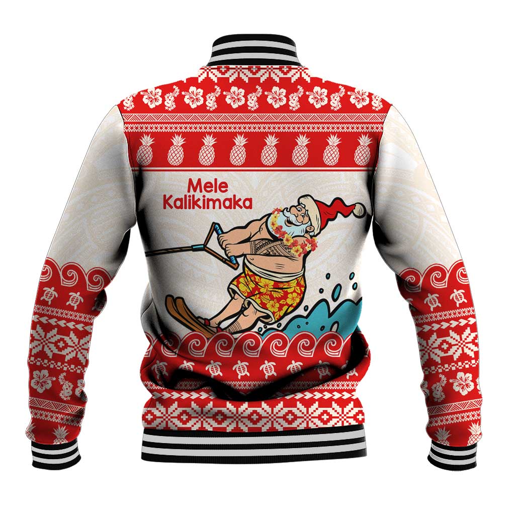 Mele Kalikimaka Hawaii Baseball Jacket Water-skiing Santa Tropical Vibes LT14 - Polynesian Pride