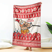 Mele Kalikimaka Hawaii Blanket Water-skiing Santa Tropical Vibes LT14 - Polynesian Pride