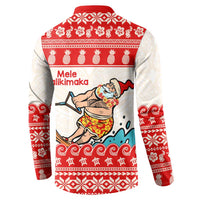 Mele Kalikimaka Hawaii Button Sweatshirt Water-skiing Santa Tropical Vibes LT14 - Polynesian Pride
