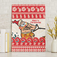 Mele Kalikimaka Hawaii Canvas Wall Art Water-skiing Santa Tropical Vibes LT14 Without Frame Red - Polynesian Pride