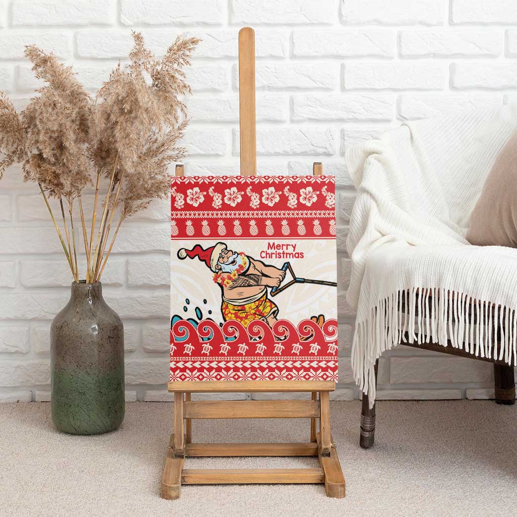Mele Kalikimaka Hawaii Canvas Wall Art Water-skiing Santa Tropical Vibes LT14 - Polynesian Pride