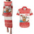 Mele Kalikimaka Hawaii Couples Matching Puletasi and Hawaiian Shirt Water-skiing Santa Tropical Vibes