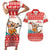 Mele Kalikimaka Hawaii Couples Matching Short Sleeve Bodycon Dress and Hawaiian Shirt Water-skiing Santa Tropical Vibes