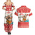 Mele Kalikimaka Hawaii Couples Matching Summer Maxi Dress and Hawaiian Shirt Water-skiing Santa Tropical Vibes