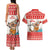 Mele Kalikimaka Hawaii Couples Matching Tank Maxi Dress and Hawaiian Shirt Water-skiing Santa Tropical Vibes