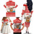 Mele Kalikimaka Hawaii Family Matching Off The Shoulder Long Sleeve Dress and Hawaiian Shirt Water-skiing Santa Tropical Vibes