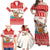 Mele Kalikimaka Hawaii Family Matching Off Shoulder Maxi Dress and Hawaiian Shirt Water-skiing Santa Tropical Vibes