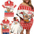 Mele Kalikimaka Hawaii Family Matching Off Shoulder Short Dress and Hawaiian Shirt Water-skiing Santa Tropical Vibes