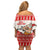 Mele Kalikimaka Hawaii Family Matching Off Shoulder Short Dress and Hawaiian Shirt Water-skiing Santa Tropical Vibes