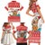 Mele Kalikimaka Hawaii Family Matching Short Sleeve Bodycon Dress and Hawaiian Shirt Water-skiing Santa Tropical Vibes