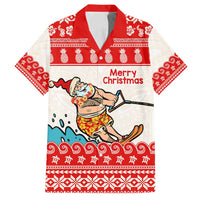 Mele Kalikimaka Hawaii Family Matching Tank Maxi Dress and Hawaiian Shirt Water-skiing Santa Tropical Vibes