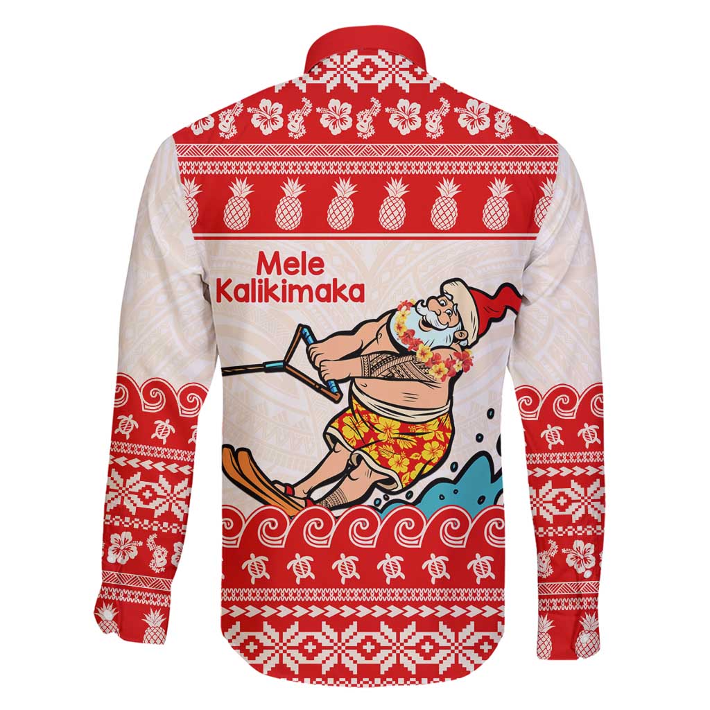 Mele Kalikimaka Hawaii Family Matching Tank Maxi Dress and Hawaiian Shirt Water-skiing Santa Tropical Vibes