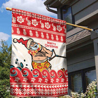 Mele Kalikimaka Hawaii Garden Flag Water-skiing Santa Tropical Vibes LT14 - Polynesian Pride