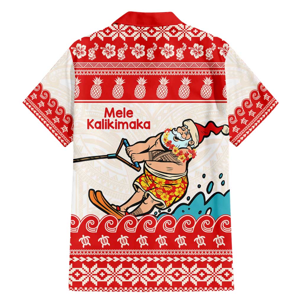 Mele Kalikimaka Hawaii Hawaiian Shirt Water-skiing Santa Tropical Vibes LT14 - Polynesian Pride